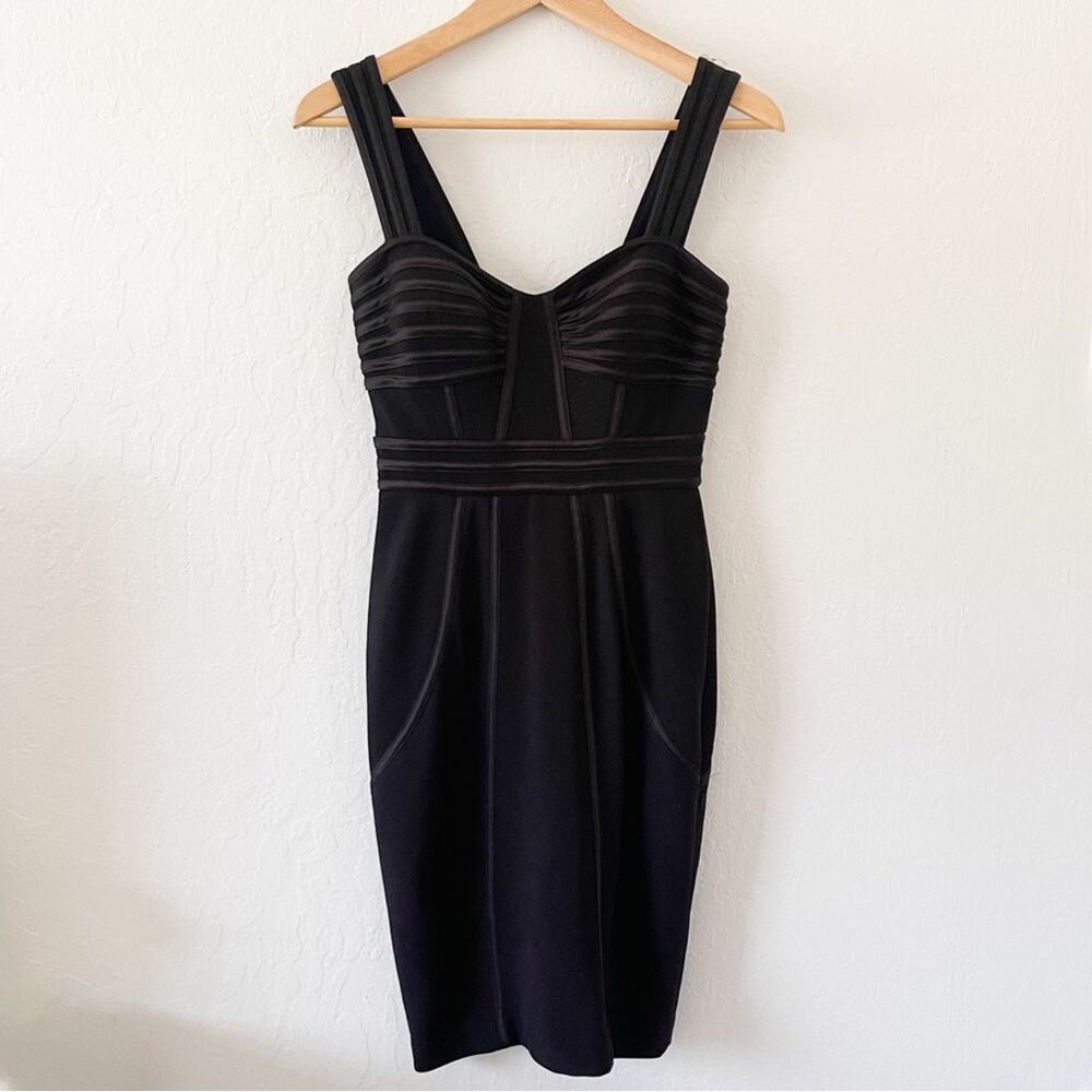 Cache Vintage Black Bandage Mini Bodycon Dress LBD